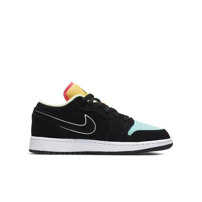 Jordan 1 Low Aurora Green (GS) Black/Black-Aurora Green (CV9844-013)