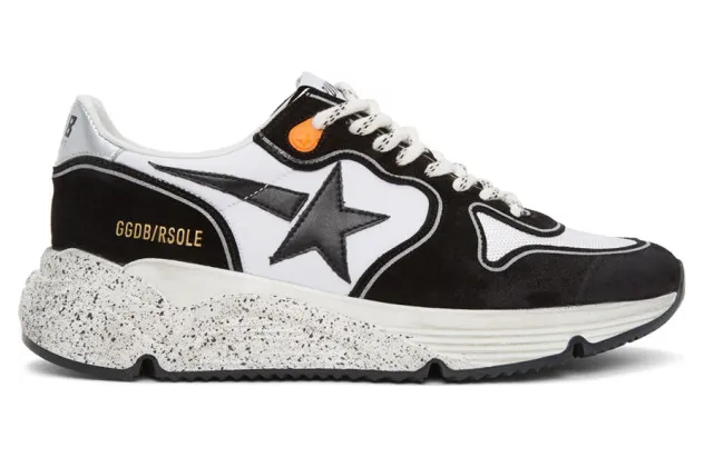 Golden Goose Black and White Running Sole Sneakers (G36MS963.O7)