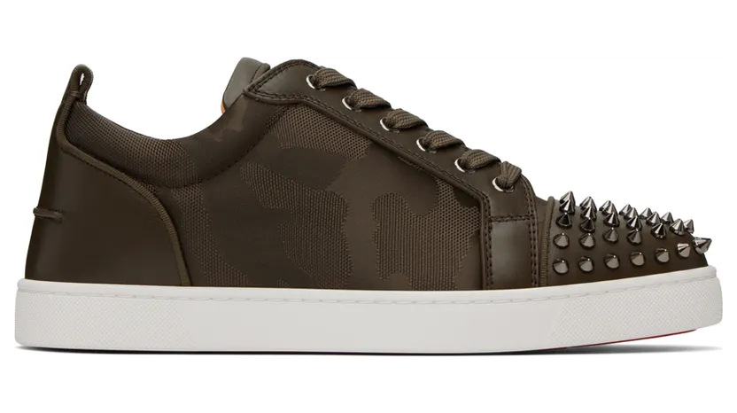 Christian Louboutin Khaki Louis Junior Spikes Sneakers (3220820)