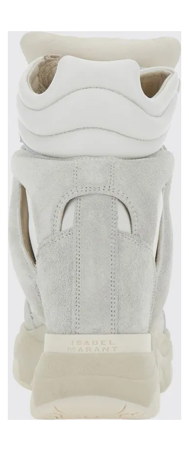 Isabel Marant Balskee High-Top Leather Wedge Trainers with Velcro White (BK0009FAA1E17S20WH) (3)
