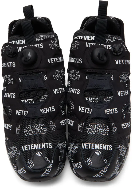 VETEMENTS Black Reebok Edition STAR WARS Instapump Fury Sneakers (UE52SN100B)