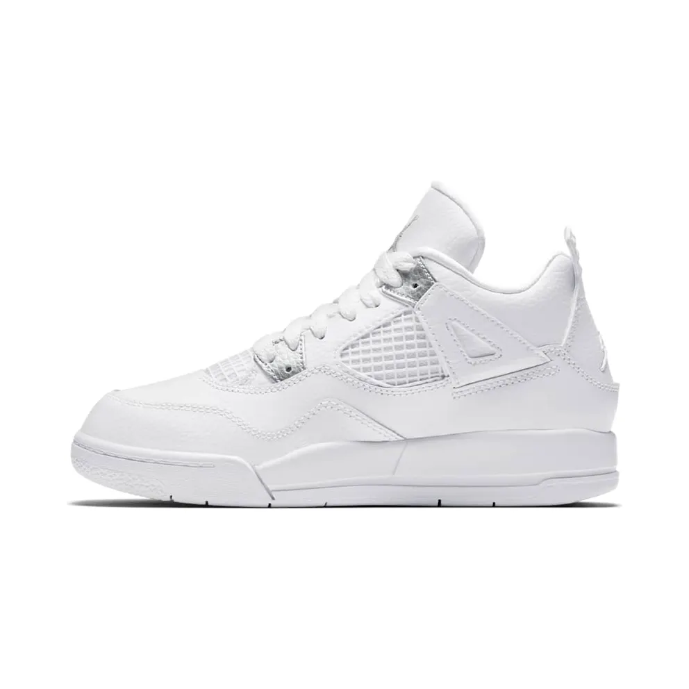 Jordan 4 Retro Pure Money 2017 (PS) White/Metallic Silver-Pure Platinum (308499-100)