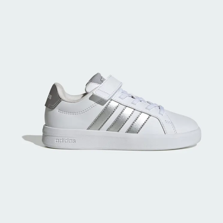 adidas Grand Court 3.0 Shoes Children “Cloud White / Silver Metallic / Silver Metallic” (JP9368)