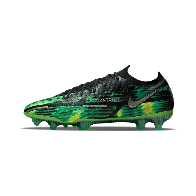 Nike Phantom GT2 Elite FG Shockwave “Black / Green Strike / Metallic Platinum” (DM0732-003)