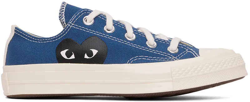 Comme des Garçons Play Grey Converse Edition Half Heart Chuck 70 Low Sneakers (K121)