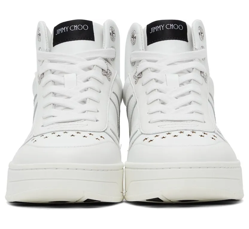 Jimmy Choo White Hawaii Hi Top/F Sneakers (HAWAII HI TOP/FCLF) (2)