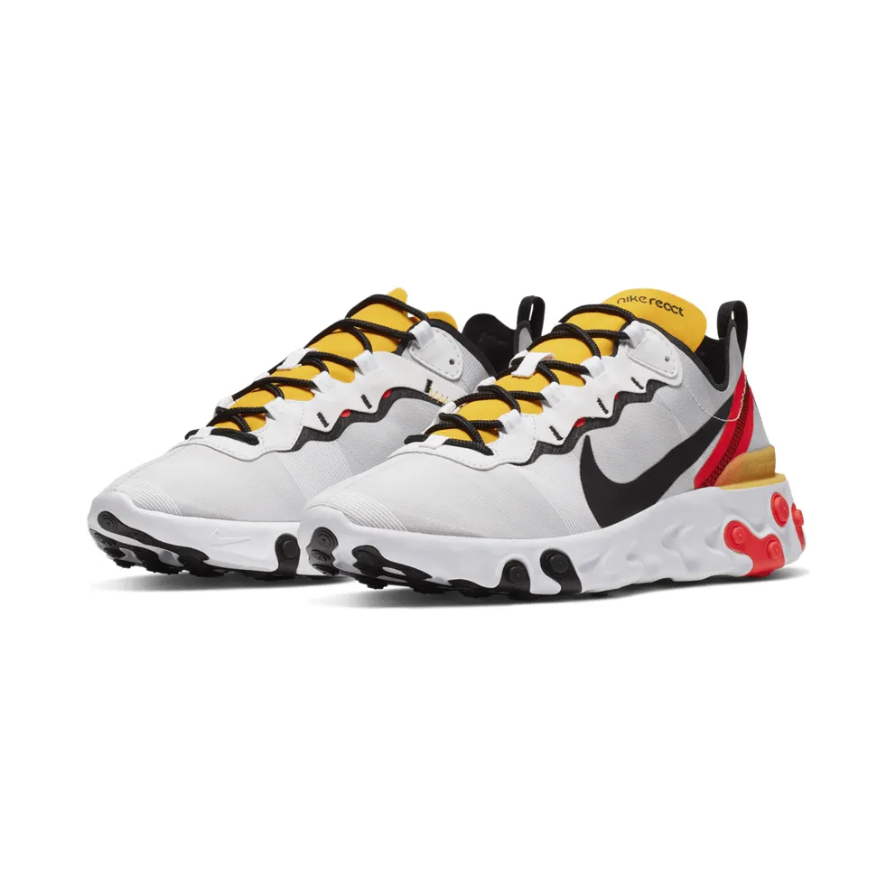 Nike React Element 55 White Black Crimson Gold White/Black-Bright Crimson-University Gold (BQ6166-102)