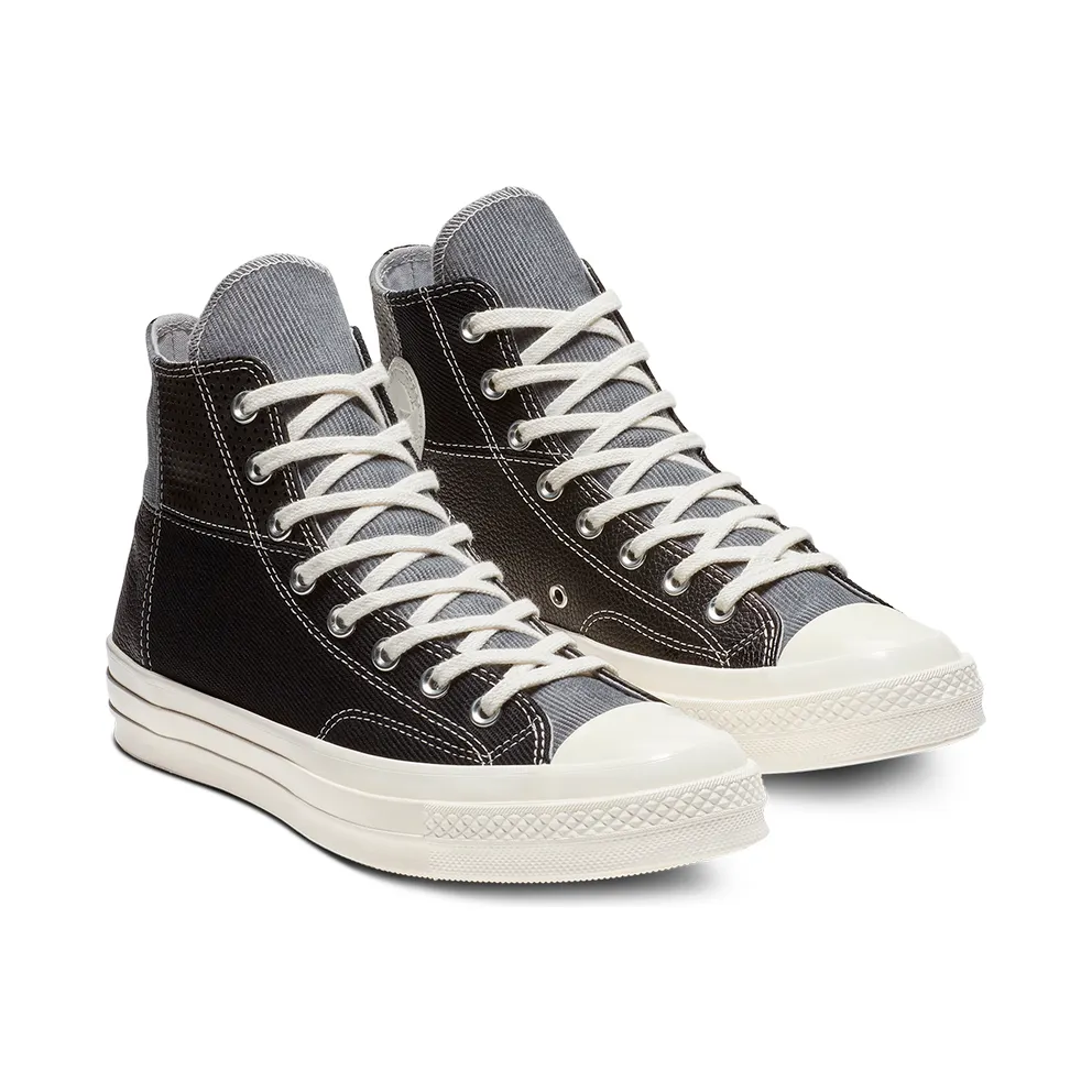 Converse Chuck 70 Mixed Material Hi ‘Black Egret’ Black/Cool Grey/Egret (163220C)