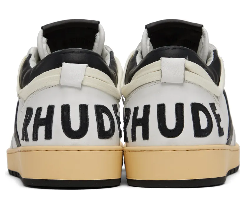 Rhude SSENSE Exclusive White & Black Rhecess Low Sneakers (RHFW21FO25039128) (2)