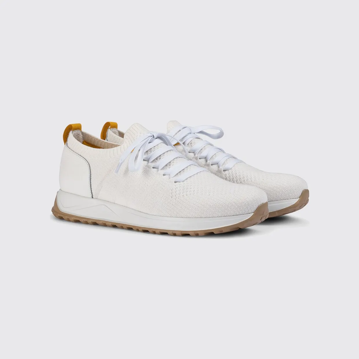 Doucal’s Crochet Knit and Leather Sneakers White (DU3222SYDNPZ830DW13)