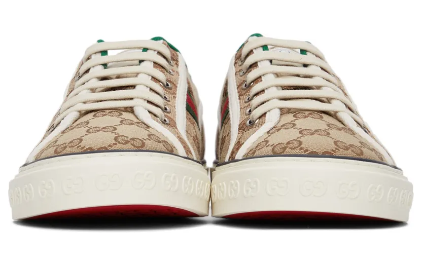 Gucci Beige GG ‘Gucci Tennis 1977’ Sneakers (606111 HVK20) (2)