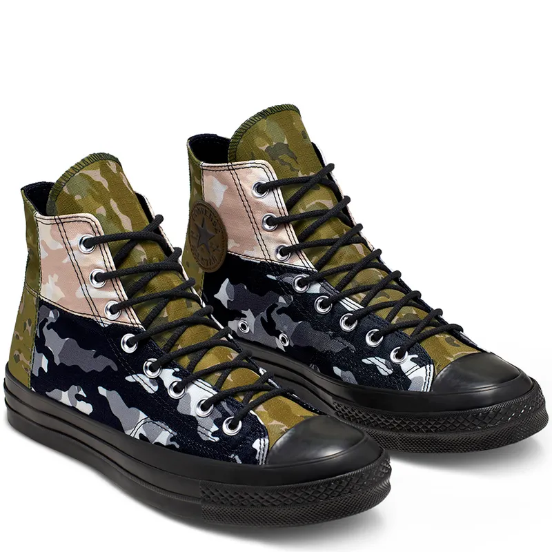 Converse Chuck Taylor All-Star 70s Hi Patchwork Blocked Camo Black Surplus Olive/Black (165912C)
