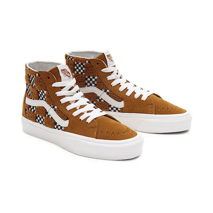 Vans Sk8-Hi Tapered Tufted Check Golden Brown (VN0009QP1M7)