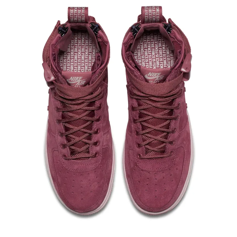 Nike SF Air Force 1 Mid Force Is Female Vintage Wine (W) Vintage Wine/Vintage Wine-Particle Rose-Hot Punch (AJ1698-600)