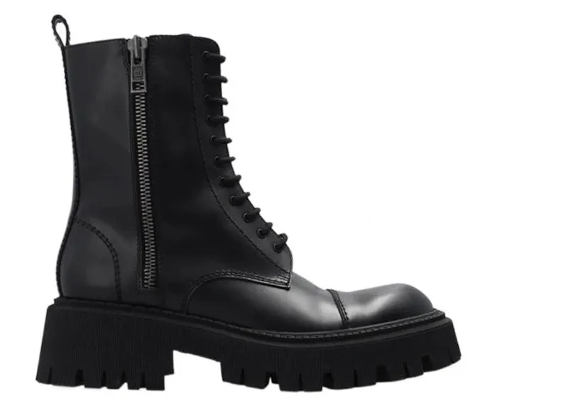 Balenciaga Tractor Zip Up Combat Boot Black (617420WA8E91000)