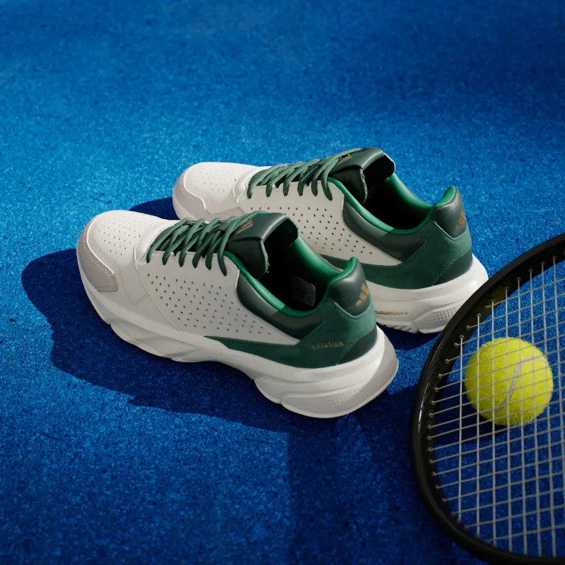 Adidas Courtjam Control 3 Premium Tennis Shoes Core White / Core White / Collegiate Green (JI4236)