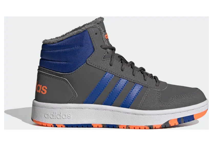 adidas Hoops 2.0 Mid Schuh Grey Five / Royal Blue / Signal Orange (FW4278)