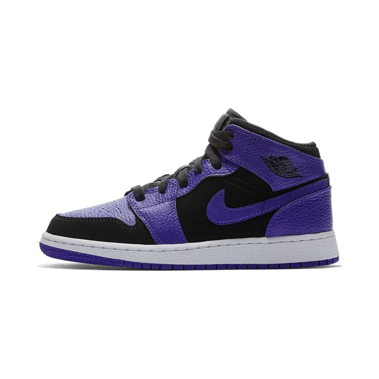 Air Jordan 1 Mid GS “Black / White / Dark Concord” (554725-051)