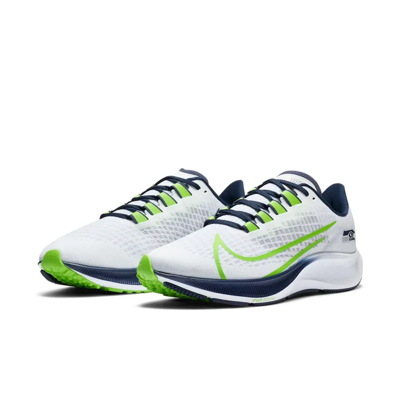 Nike Air Zoom Pegasus 37 Seattle Seahawks White/Pure Platinum-College Navy-Wolf Grey (CZ5462-100)