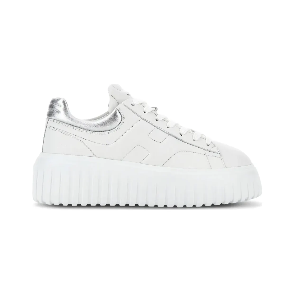 Hogan H-Stripes leren met plateauzool “White” (HXW6450FC60KU0)