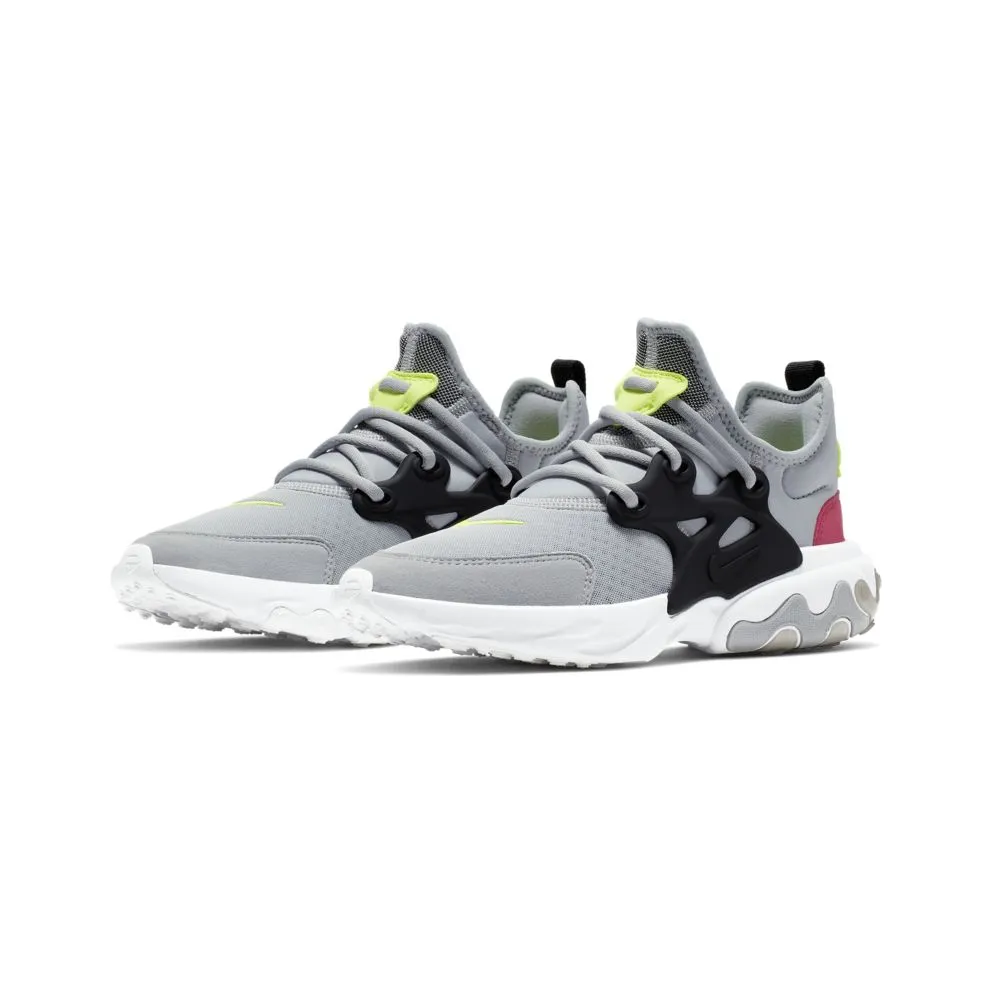 Nike React Presto Wolf Grey Black Rush Pink Volt (GS)