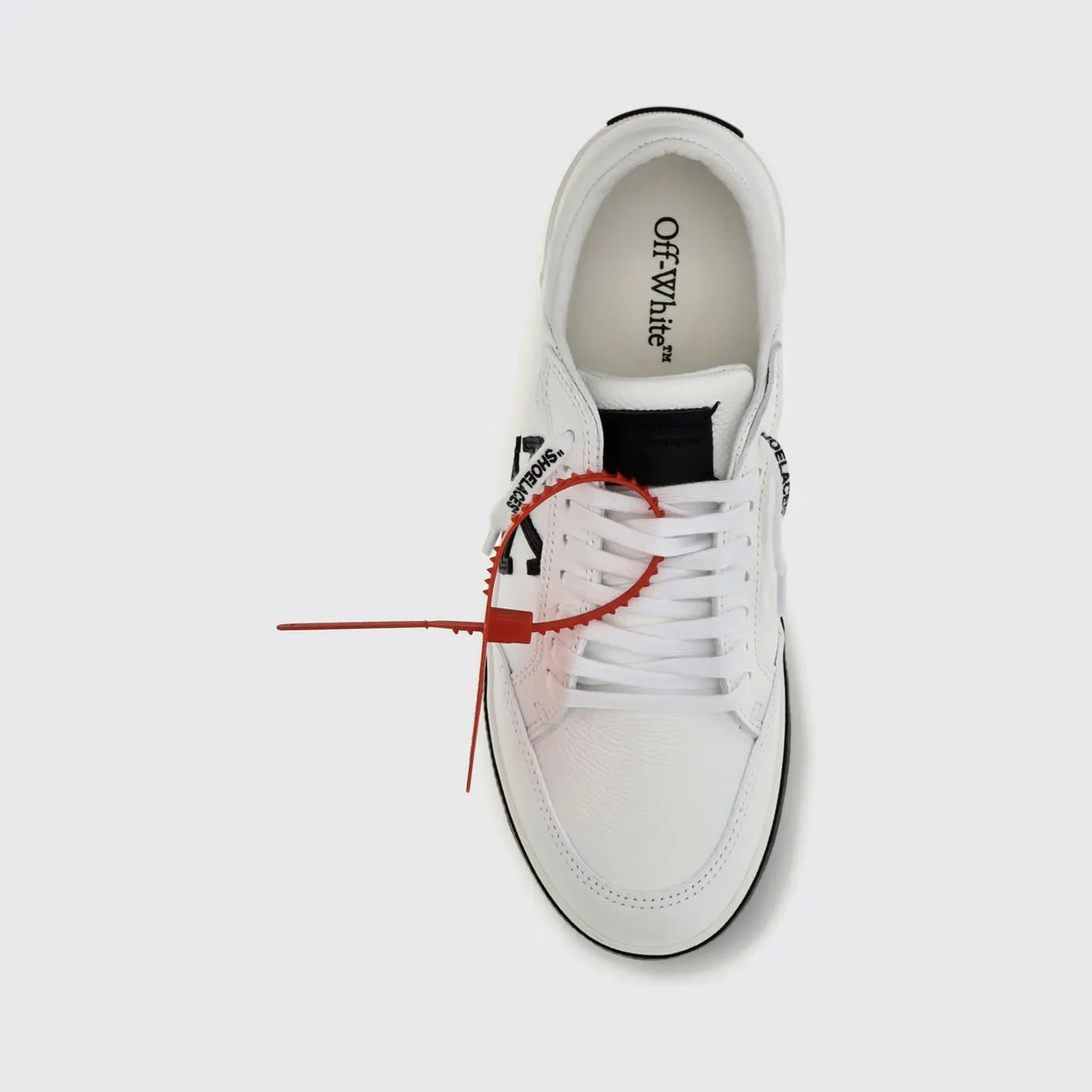Off-White Vulcanized Grained Calfskin Sneakers with Arrow Logo White (M293C9L0020110) (3)