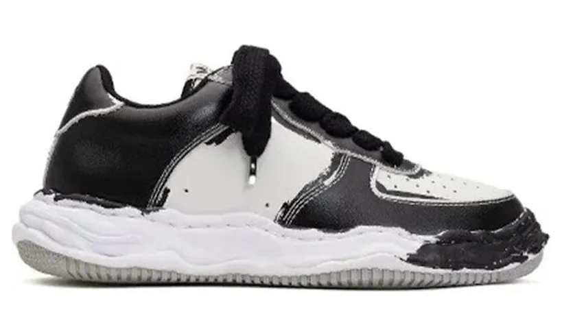 Maison Mihara Yasuhiro Wayne OG Sole Printed Leather Low Black White (A11FW725)