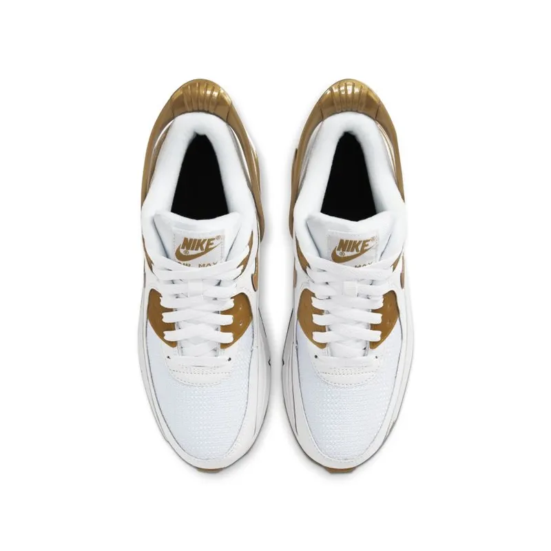 Nike Air Max 90 Flyease White Gold (GS) White/White-Black-Metallic Gold (CV0526-100)