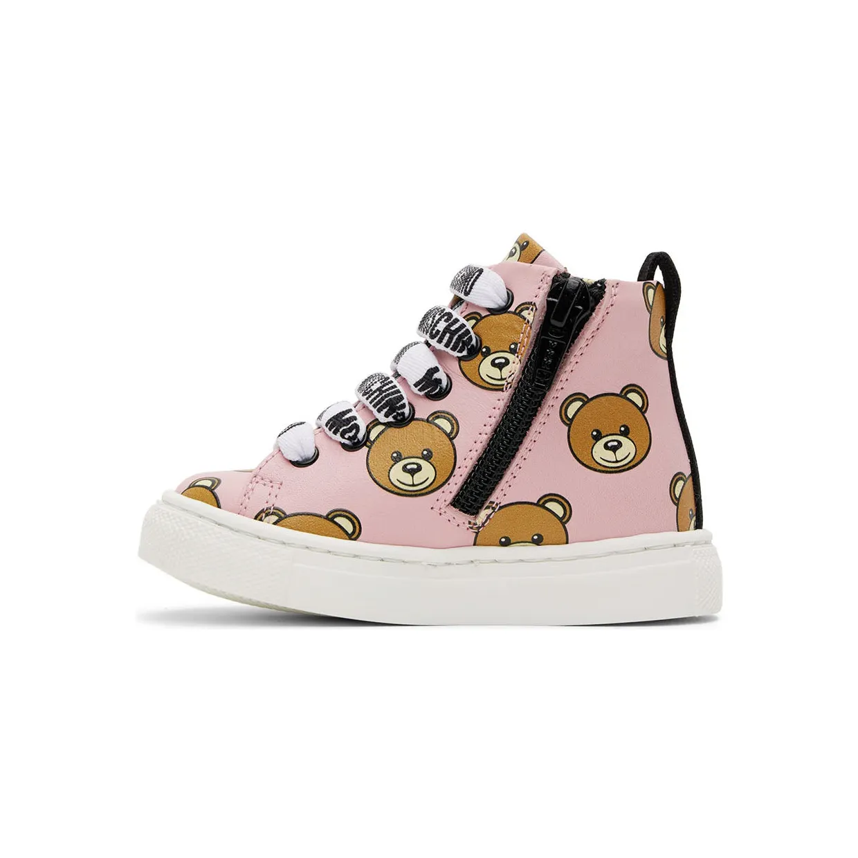 Moschino Baby Pink Teddy Print High Sneakers (71684) (3)