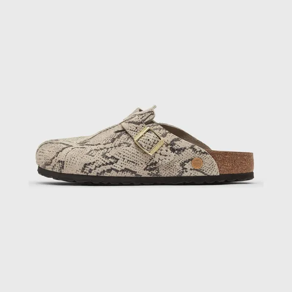 Birkenstock Boston Rivet Logo Suede Leather Grey