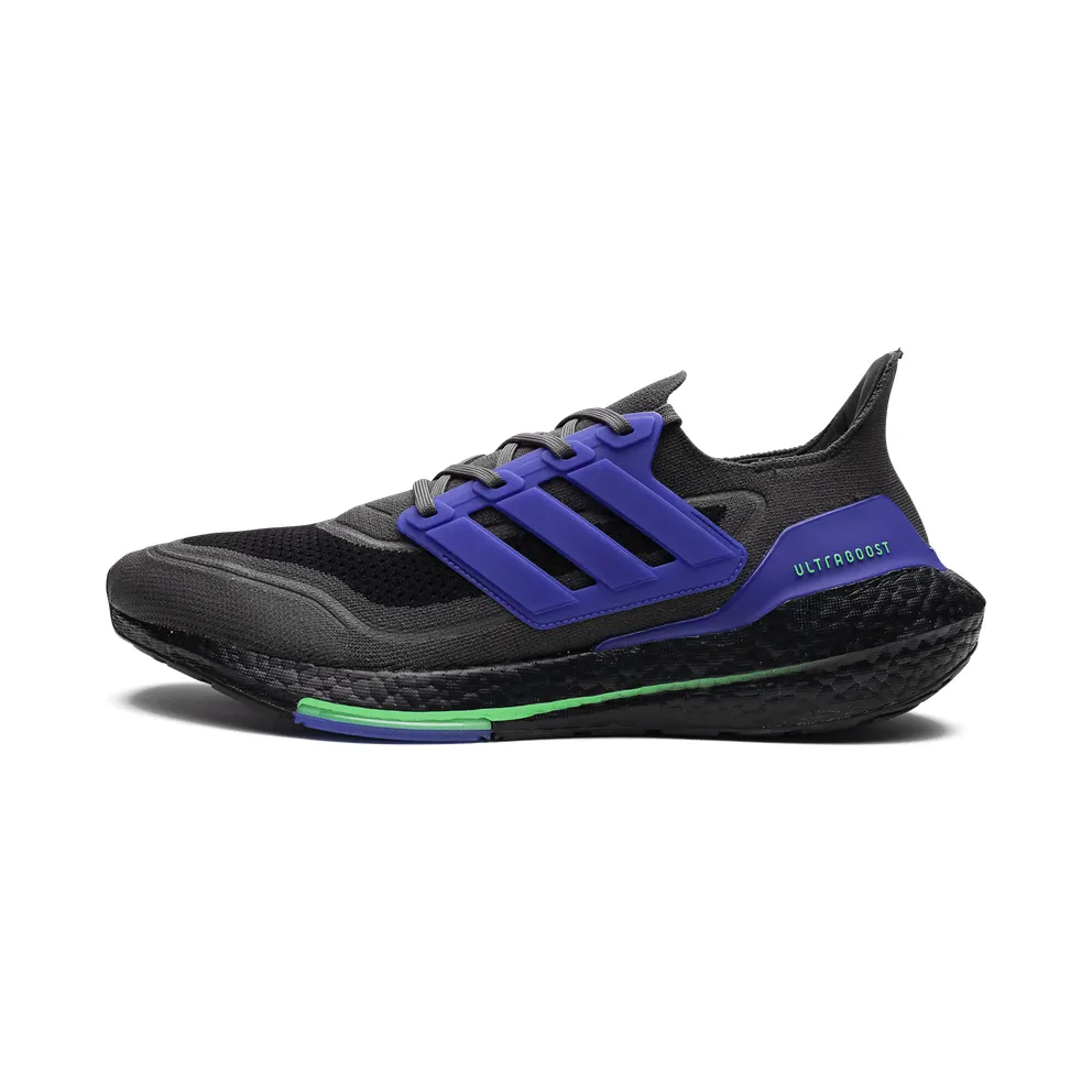 adidas Ultraboost 21 Laufschuh Grey Five / Core Black / Screaming Green (S23871)