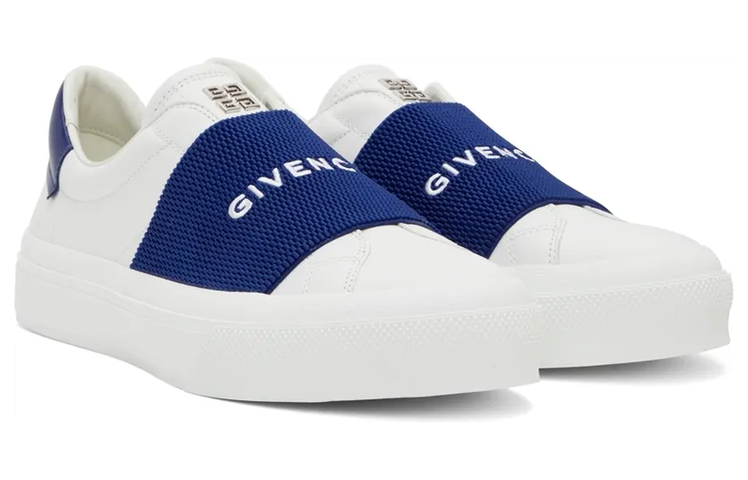 Givenchy White & Blue City Sport Low-Top Sneakers (BH005XH19R114) (4)