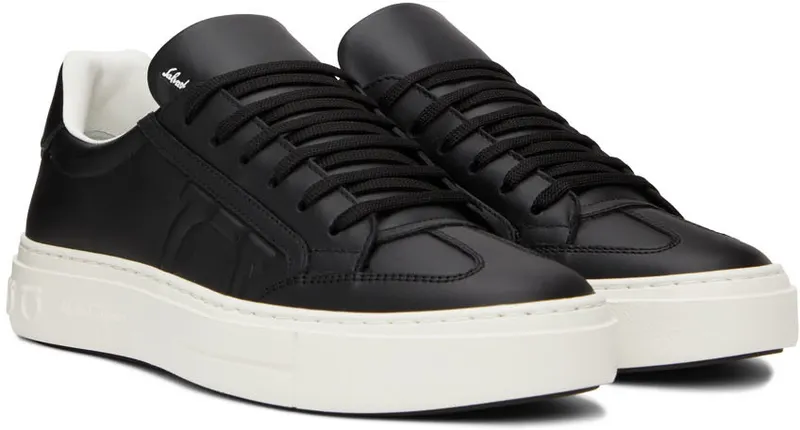 Salvatore Ferragamo Black Gancini Sneaker (697633 02B227010)