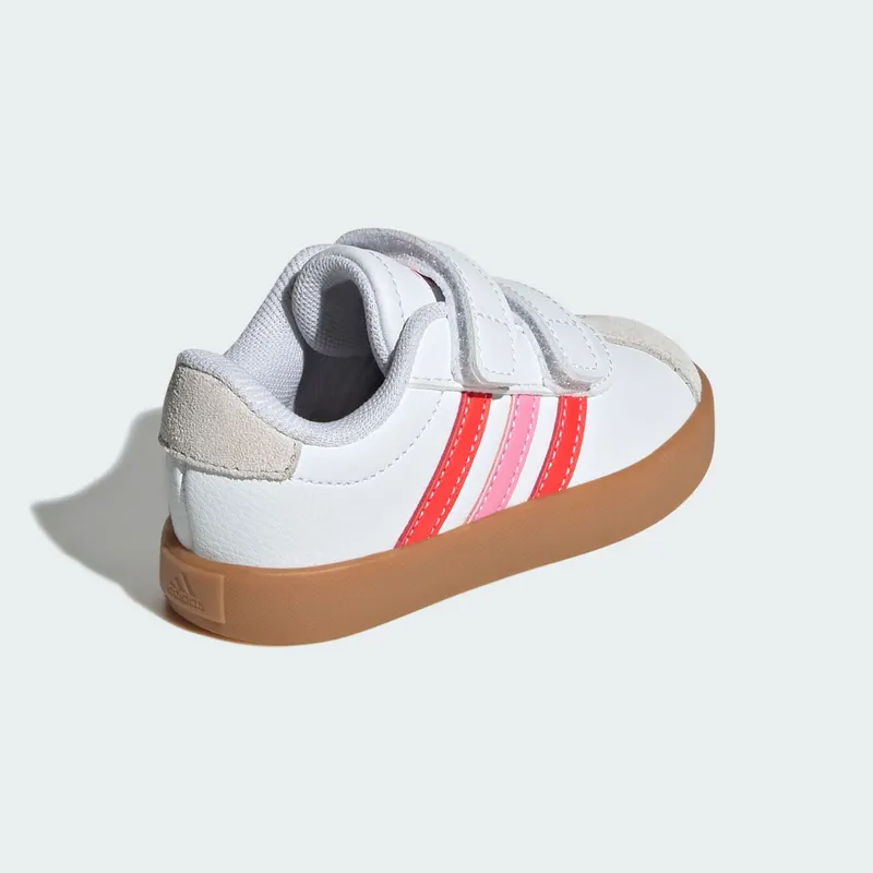Adidas VL Court 3.0 Skateboard Shoes Kids Cloud White / Bright Red / Bliss Pink (JH6311)