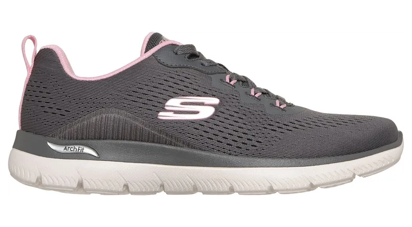 Skechers Arch Fit Summits – Daily Flow Sneaker Houtskool/Roze