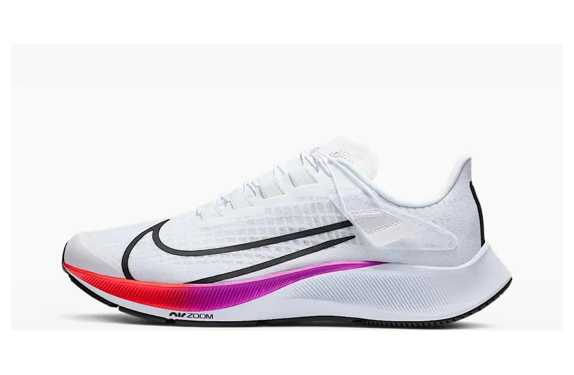 Nike Air Zoom Pegasus 37 FlyEase “White / Hyper Violet / Spruce Aura / Flash Crimson” (CK8474-100)