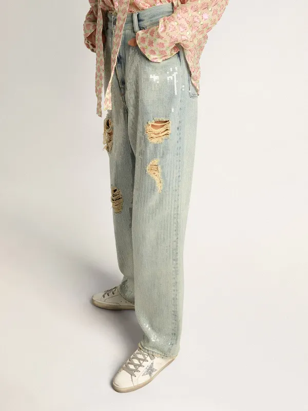 Golden Goose Super-Star With Shearling Lining And Silver Glitter Star (GWF00101.F002695.10942) (3)