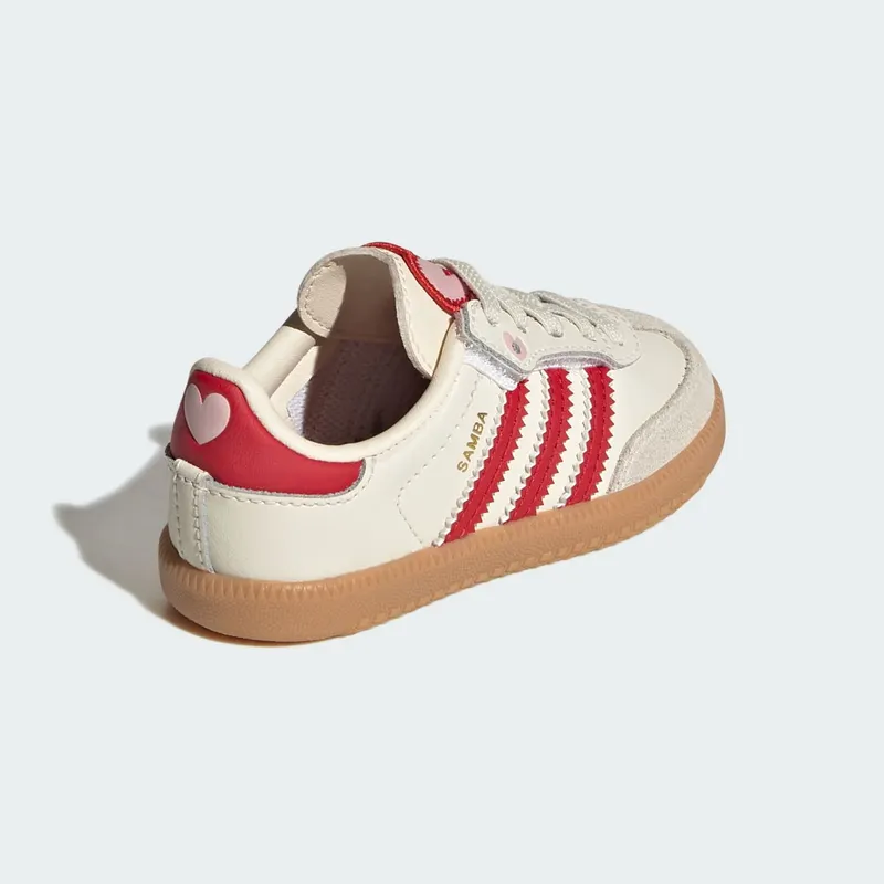 Adidas SAMBA OG COMFORT CLOSURE Shoes MET ELASTISCHE VETERS Cream White / Better Scarlet / Gum (KI6682)