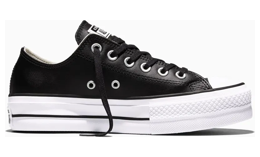 Converse Chuck Taylor All Star Platform Clean Leather Zwart/zwart/wit