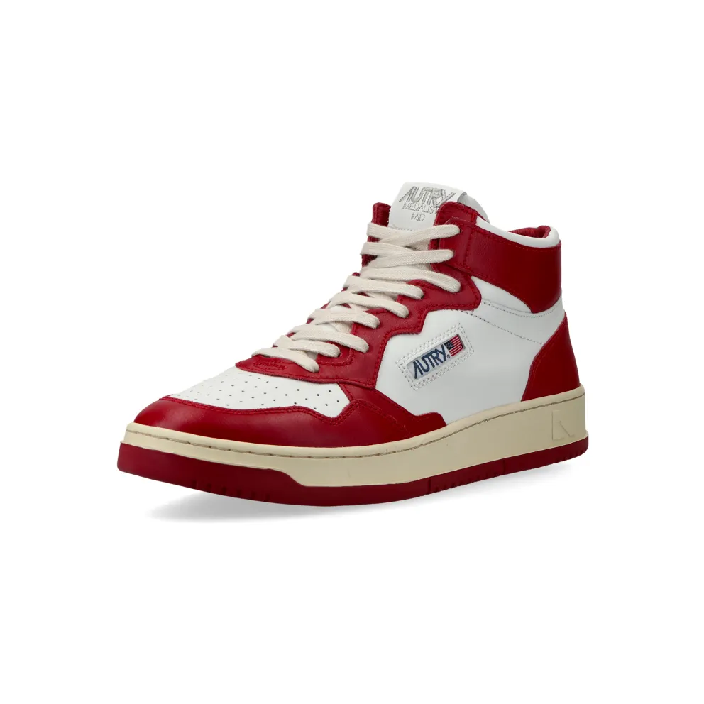 Autry Medalist Mid (White / rot) – AUMMWB02