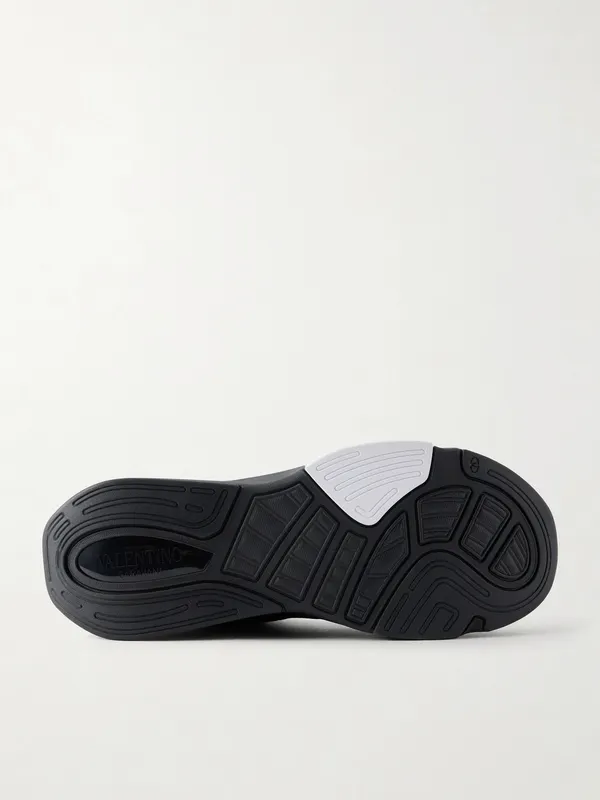 Valentino Garavani Demivee Suede-Trimmed Mesh Sneakers Black (9Y2S0N88QAP) (3)