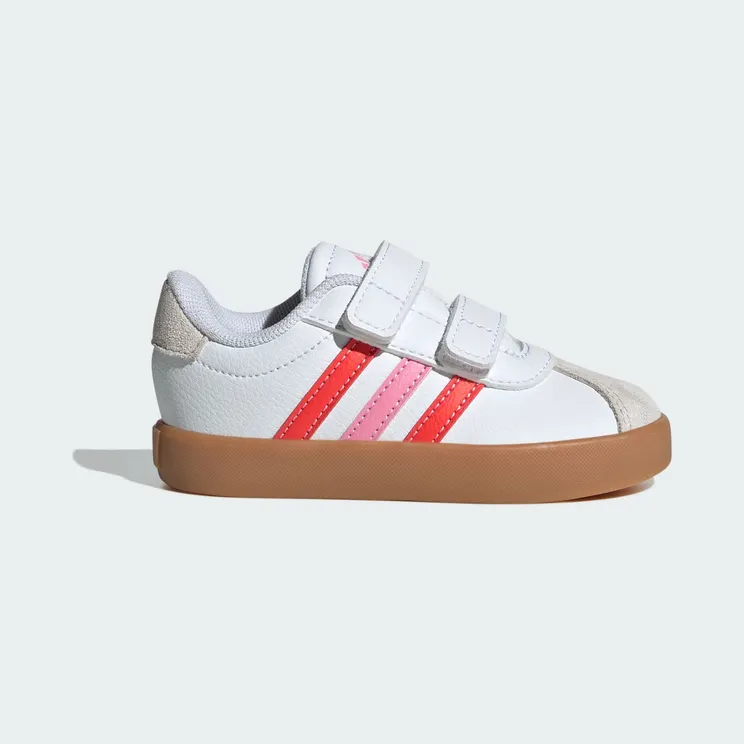 adidas VL Court 3.0 Shoes Kids “Cloud White / Bright Red / Bliss Pink” (JH6311)