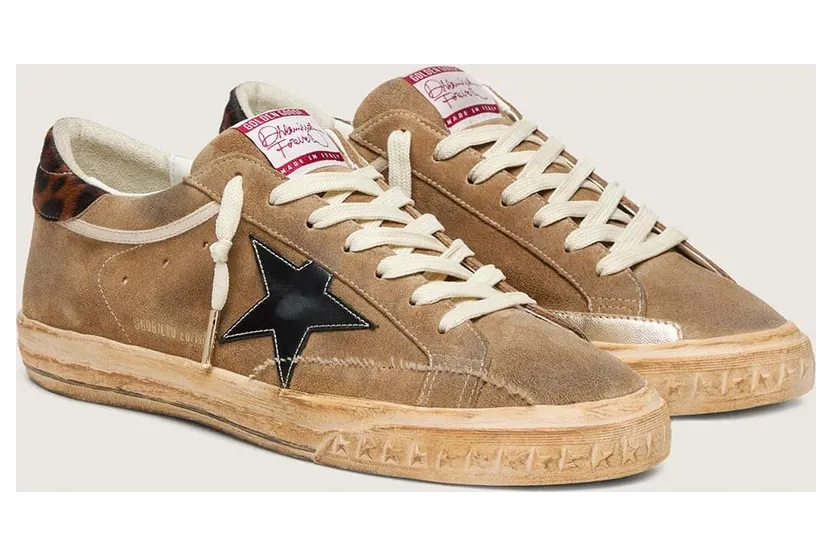 Golden Goose Men’S Super-Star Ltd In Tobacco Suede With Black Star And Animal-Print Heel (GMF00758.F008596.55790) (2)