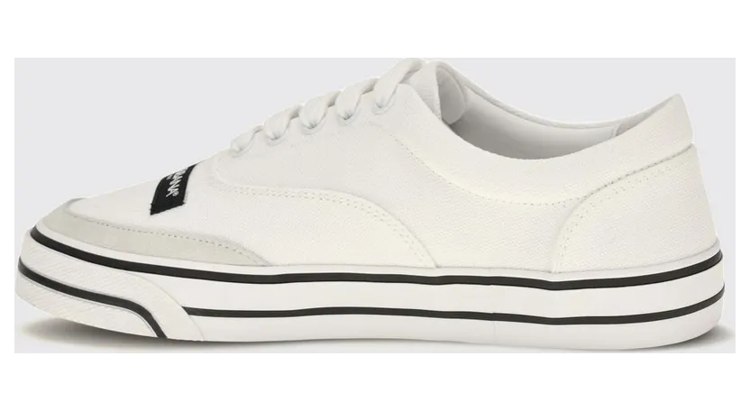 Dolce & Gabbana DG Sailing Low-Top Sneakers in Leather and Cotton Canvas White (CK2399A04588S169) (2)