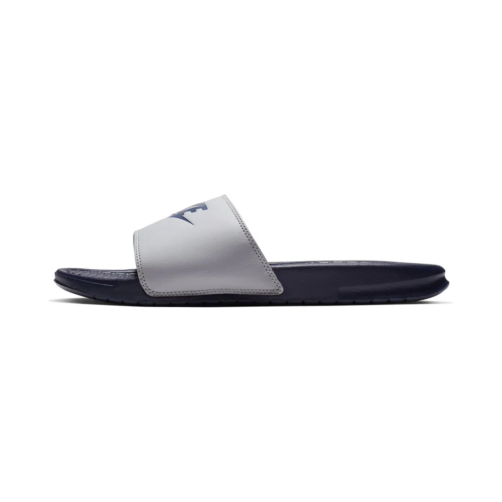 Nike Benassi Jdi Slide “Wolf Grey / Midnight Navy” (343880-024)