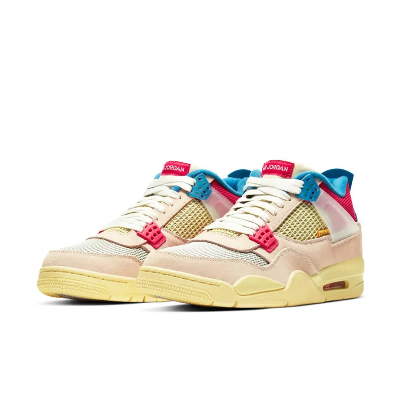 Jordan 4 Retro Union Guava Ice Guava Ice/Light Bone-Brigade Blue-Light Fusion Red (DC9533-800)