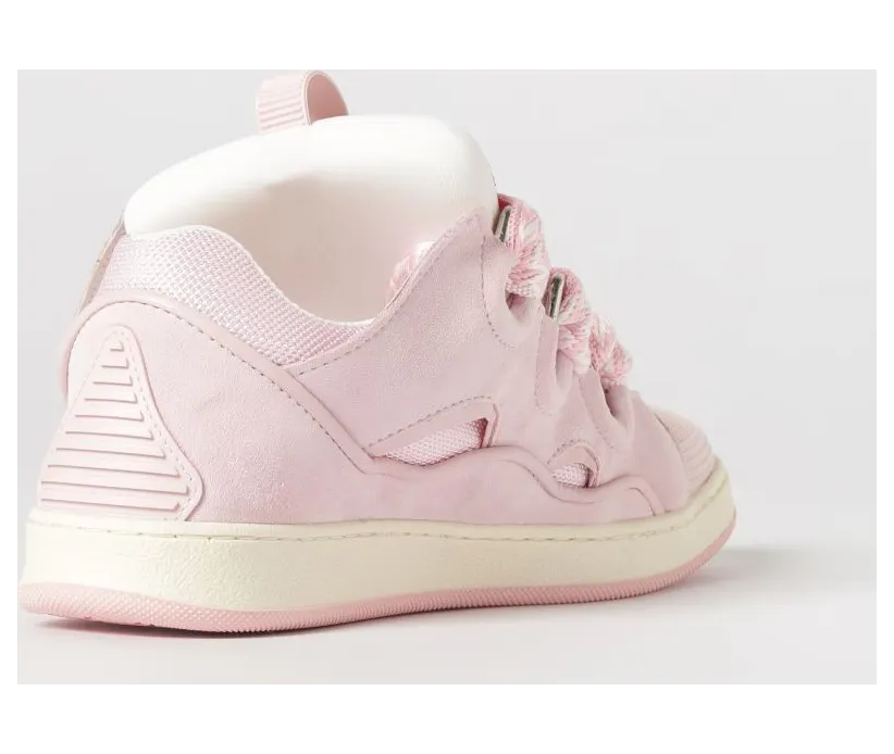 Lanvin Curb Suede and Mesh Sneakers Pink (N3046544F) (2)