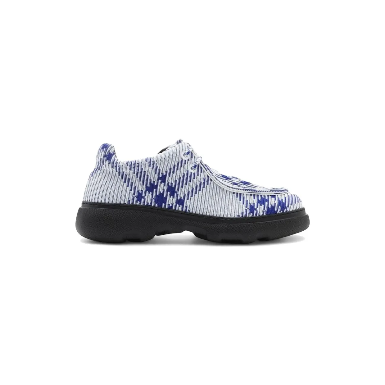 Burberry Creeper Lace-up Ekd Check Print Blue White (8080038)