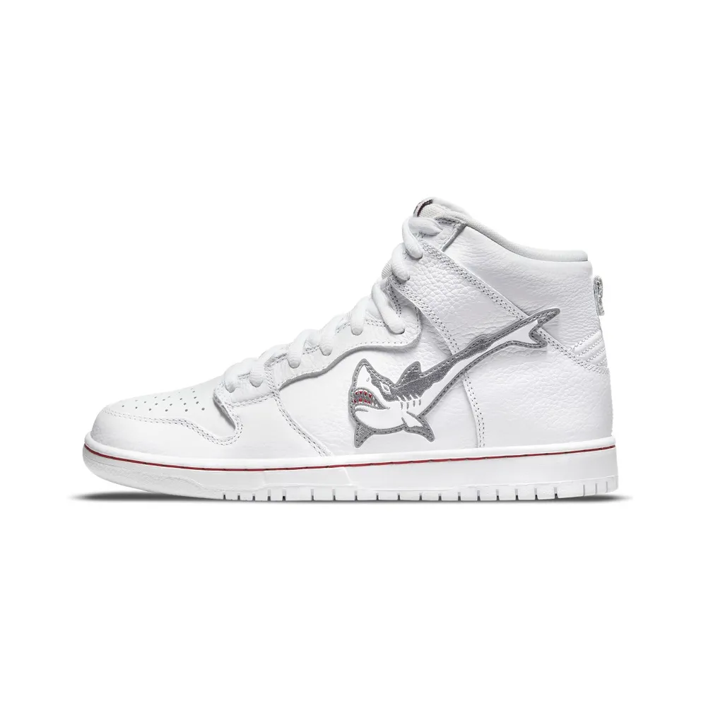 Nike x Oski SB Dunk High Great White Shark – “White / Grey / Red” (DC8908-105)