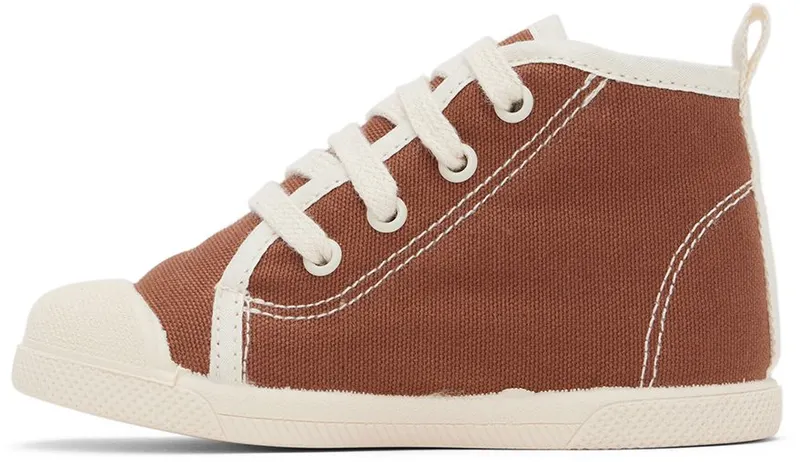 TINYCOTTONS Baby Brown Solid Sneakers (AW22-364)